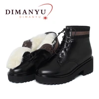 winter shoes boots women platform genuine leather large size 41 42 43 women ankle boots wool warm non slip snow boots ladies