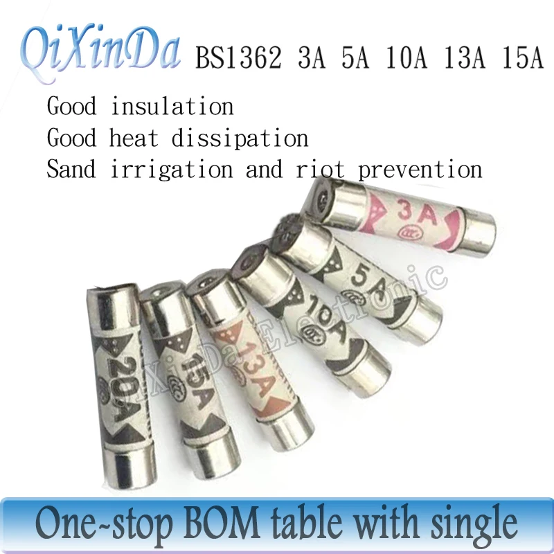 

5/10PCS British Bussmann Fuses BS1362 6*25 Filling sand Riot Ceramic fuse 6x25mm 1A 2A 3A 5A 10A 13A 15A 20A 240V
