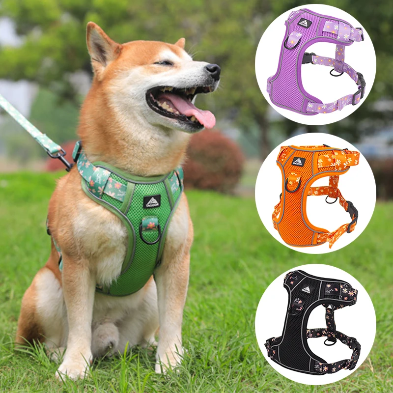 

Big Dog Harness Reflective Pet Chest Strap French Bulldog Vest Harness for Medium Large Dogs Collar Labrador Walking Supplies