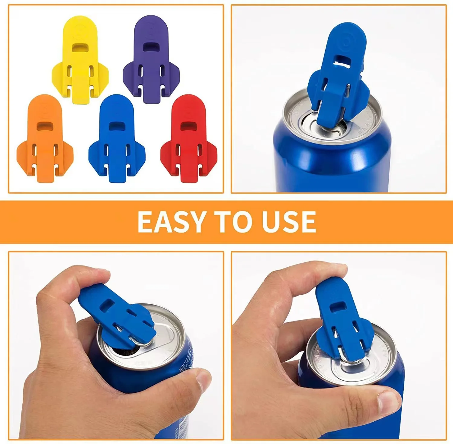 

Easy Can Opener Manual Reusable Opener for Coke Beer Soda Drink Aluminum Beverage Can Top Ring Kitchen Gadget Accessories