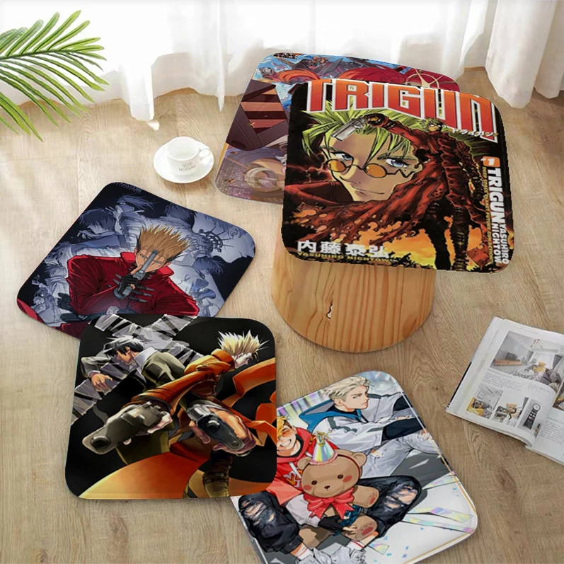 Trigun Аниме Современный Минималистичный Стиль Нескользящая Подушка Квадратная