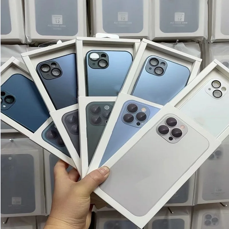 

10Pcs AG Matte Glass Case For iPhone 14 13 12 11 Pro Max Plus Frosted For AG Glass Case With Camera Lens Film Glass