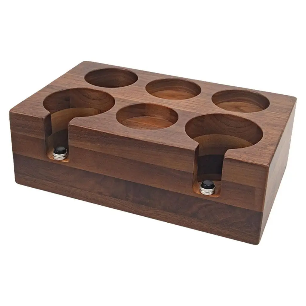 

Walnut Wood Coffee Tamper Station 6 Slots for Distributor Espresso Italian