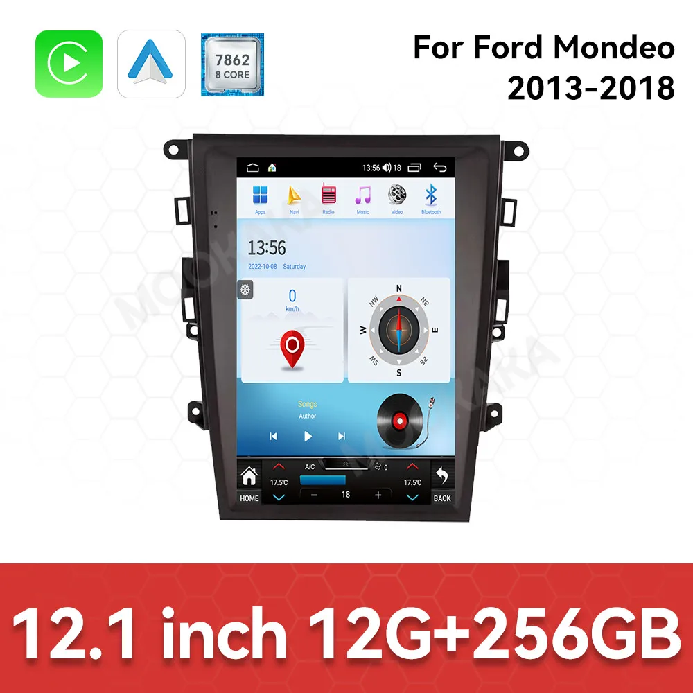 Фото 12.1'' Автомагнитола Android 15 для Ford Fusion Mondeo MK5 2013-2018 с беспроводным CarPlay, интеллектуальные автомобильные системы, автомобильная мультимедиа №5