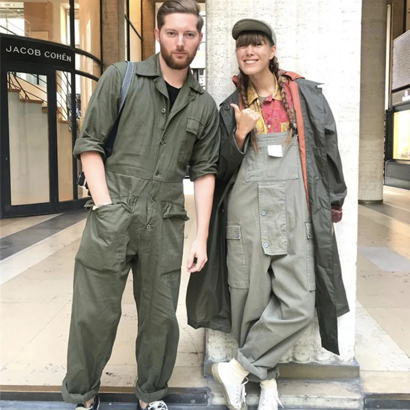 

Style! Multi-Pocket Safari Overalls Men Streetwear Work Cargo Pants Jumpsuit Men's Dungarees Baggy Bib Trousers