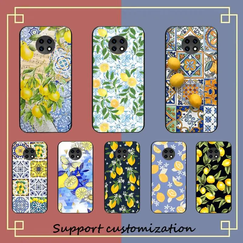 

LVTLV Mediterranean Lemon Phone Case For Redmi Note 4 X 5 A 6 7 8 Pro T 9 Pro 9S 10 Pro 11 Pro 11S 11Epro PocoM3pro