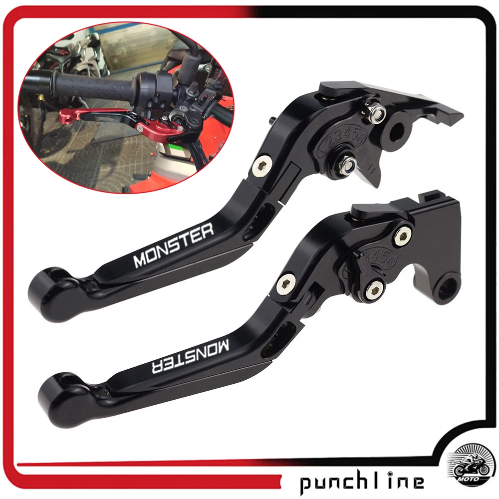 

Fit 796 MONSTER 2011-2014 Folding Extendable Clutch Levers 696 MONSTER 09-14 400 MONSTER 04-07 695 MONSTER 07-08 Brake Handles
