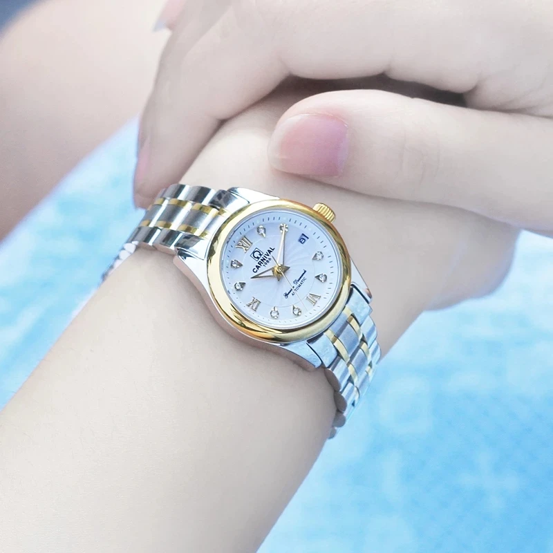 Luxury Brand CARNIVAL Mechanical Watches for Women Fashion Waterproof Sapphire Luminous Ladies Automatic Watch Reloj Mujer 2022