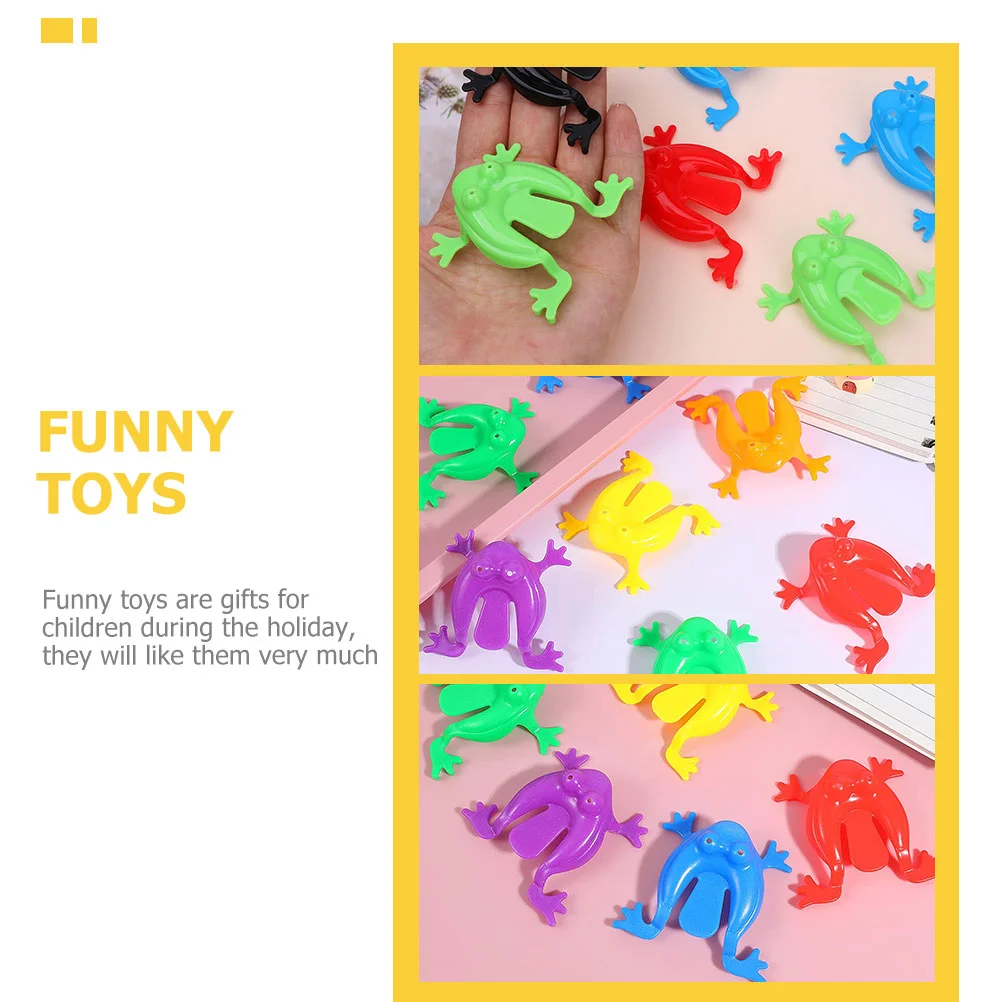 100 шт. забавные игрушки-писточки пластиковые лягушки мини-мультфильм прыжки