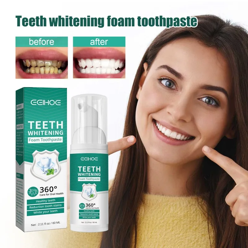 

Teeth Whitening foam Mousse toothpaste deep cleaning Dental Care Remove yellow stain Tooth Repair Oral fresh breath gum Care