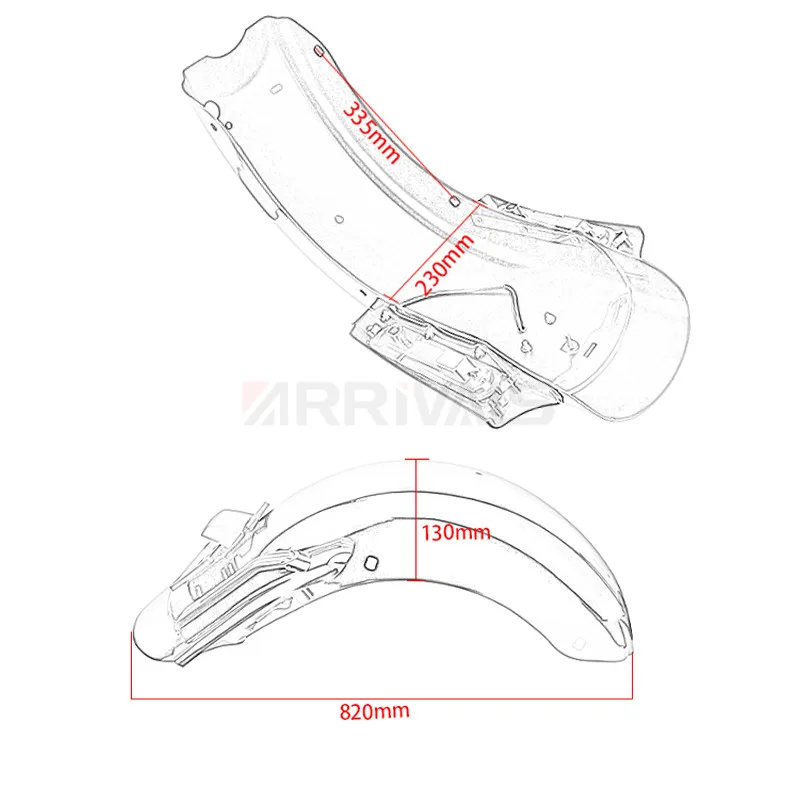 Система заднего крыла для мотоцикла со светодиодной подсветкой CVO Harley Touring Electra
