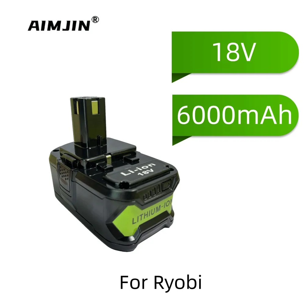 

For Ryobi 18V Cordless Tool Battery RB18L25 P107 P108 P109 P102 P103 6Ah Replacement Lithium Battery