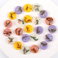 10pcs dried flower resin round pendant charms for jewelry making earrings necklace phone case patch diy accessories wholesale