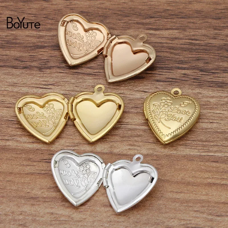 BoYuTe (10 шт./лот) 22*18*5 мм металлическая латунь я люблю тебя фотография