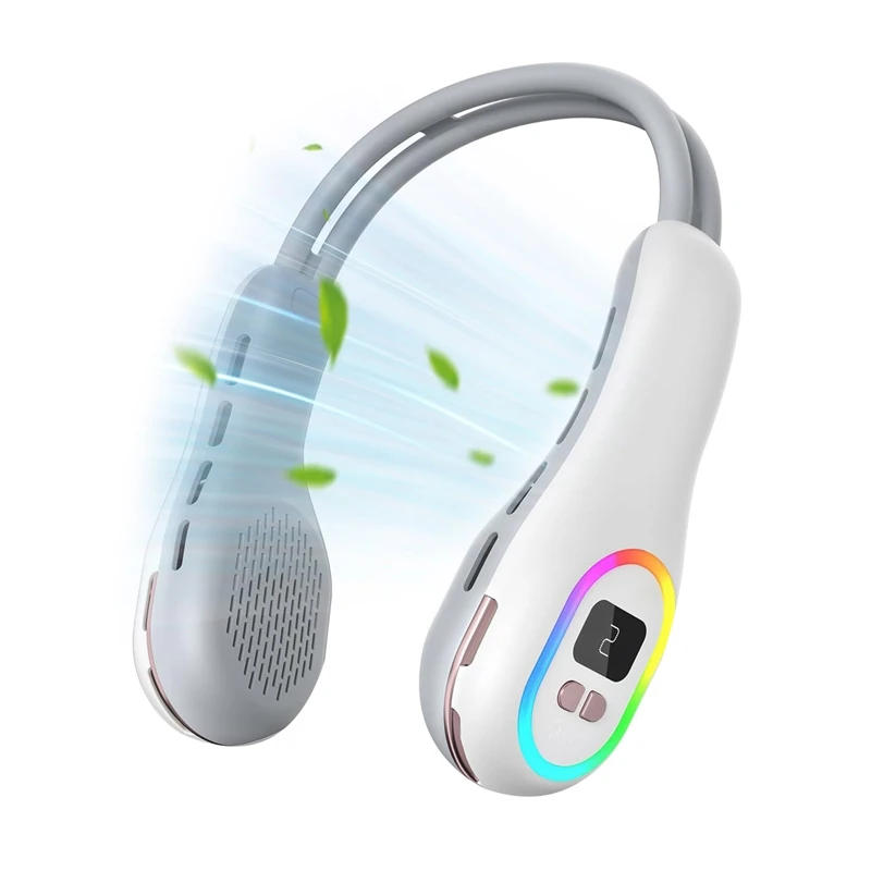 

Bladeless Neck Fan Cooling Wearable Fan Portable Personal Fan With LED Light Fit For Outdoor Camping