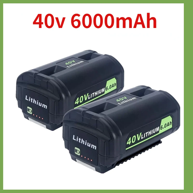 

40V 6.0Ah Li-ion Battery for Ryobi OP4040 OP4026 OP4030 OP4050 OP4060A OP40201 OP40301 Collection Cordless Power Tools Battery