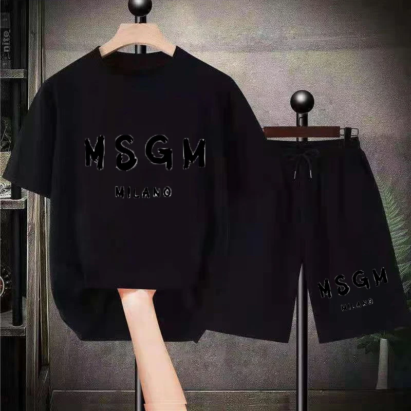 2023 New Summer Men Women T-Shirt Luxury Brand Two-Piece Set Oversized Shorts T Shirt Leisure Fashion Cotton Tee Free Shipping