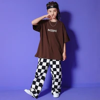 summer new girls clothes letter print short sleeve t shirt plaid pants hip hop outfits child streetwear casual teen clothing
