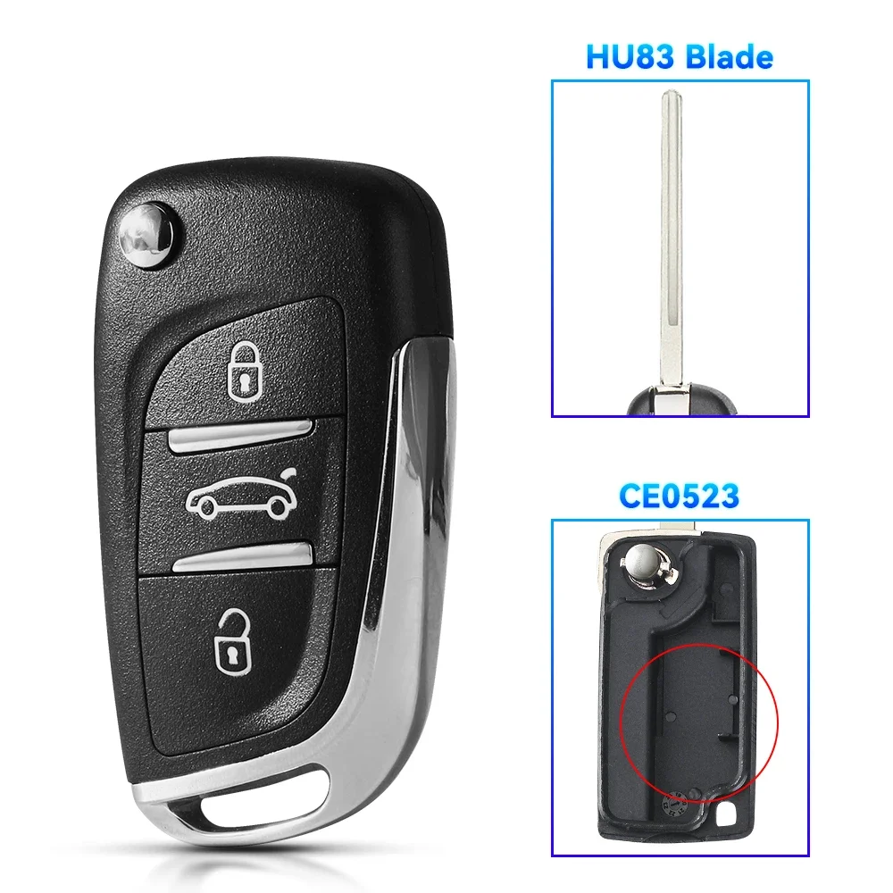 

Модифицированный чехол Dandkey CE0523 для Citroen C2, C4, C5, Berlingo, Xsara, Picasso, для Peugeot 306, 407, 807, Partner VA2/HU83