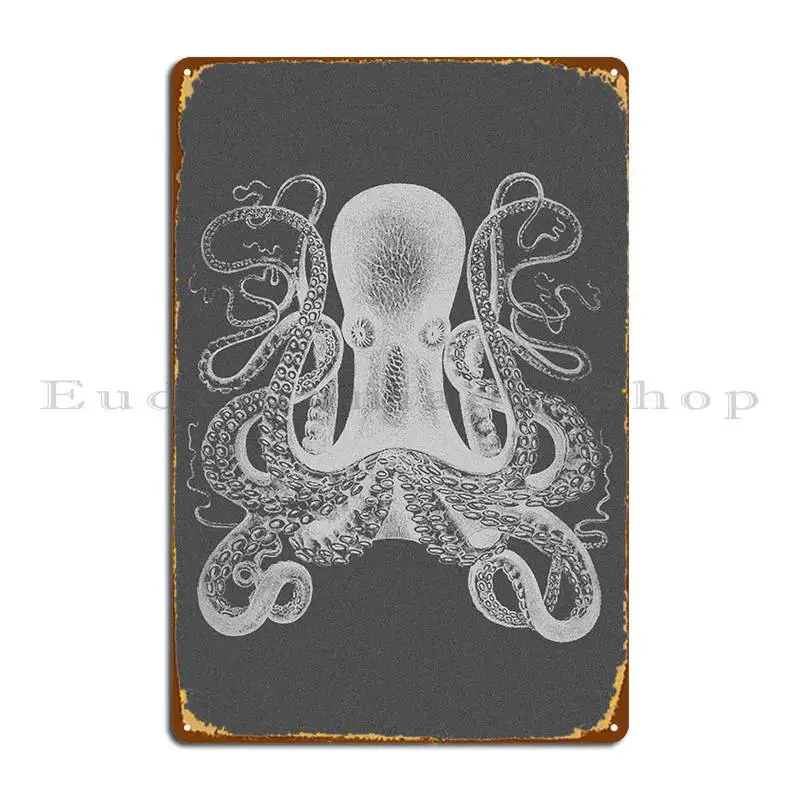 

Dark Octopus Metal Signs Plates Pub Designing Designer Wall Plaque Tin Sign Poster