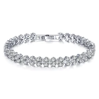 2021 new women silver color rose gold bracelet for female crystal heart charm bracelet women bridal wedding fine jewelry gift