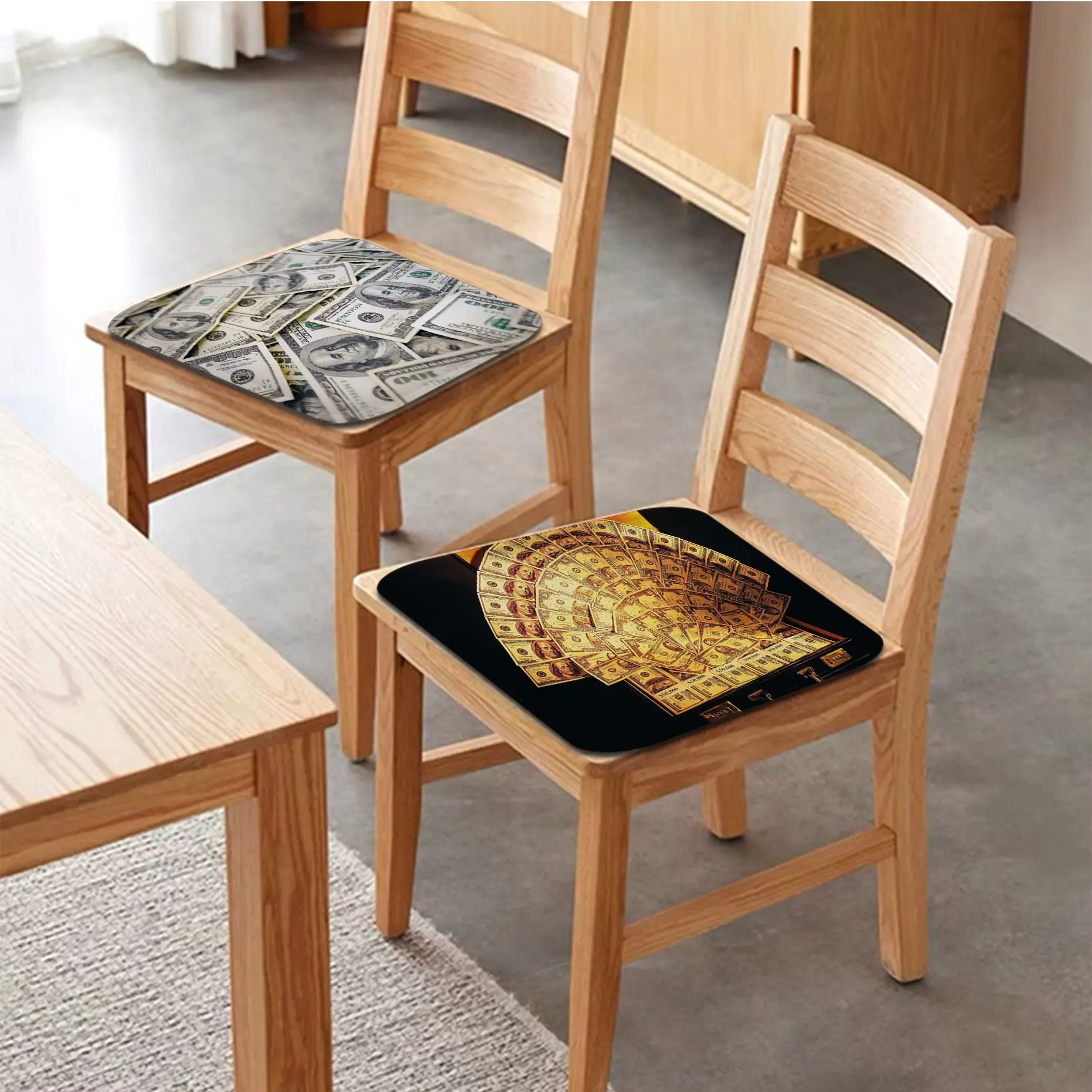 

Доллар искусство, подушка для обеденного стула, круговое украшение, сиденье для офисного стола, коврик для стула