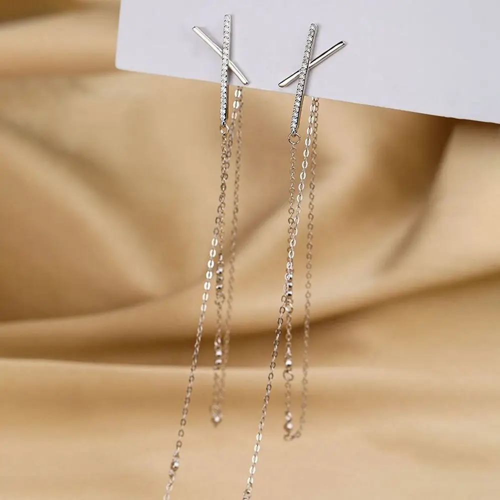 

Long Earrings Fashion Jewelry Women Rhinestone Earrings Tassel Earrings Female Stud Earrings Korean Style Earrings