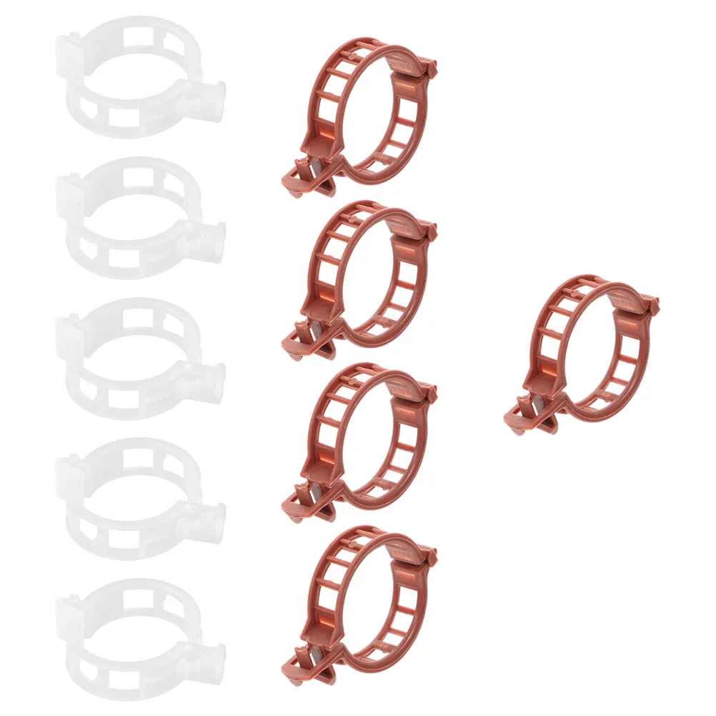 

200pcs Tomato Stem Support Clips Plastic Plant Clip Gardening Clip (Brown White)