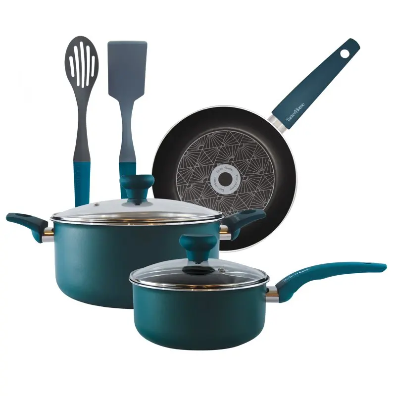 

. "Magnificent Sea Green 7-Piece Non-Stick Cookware Set - Perfectly Designed for Your Home Kitchen!"