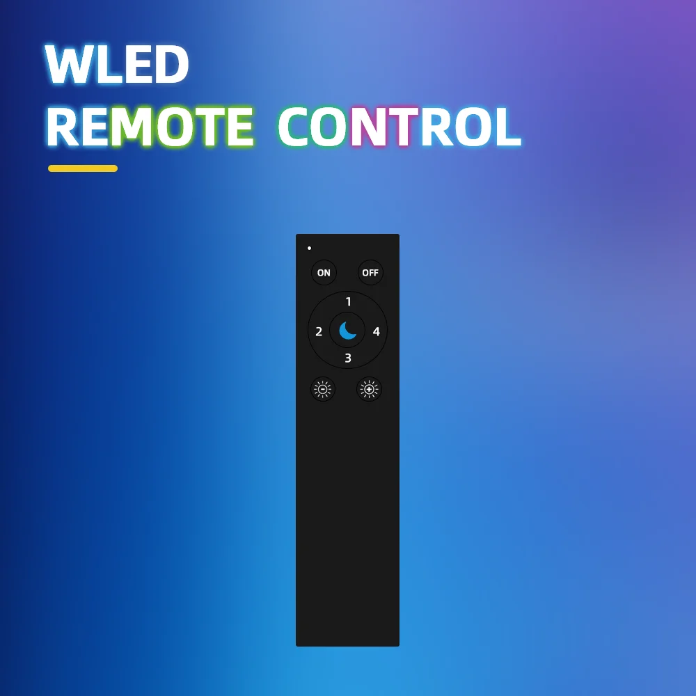 Фото Адресный пульт дистанционного управления со светодиодной подсветкой DOMRAEM WLED WiFi — ESP-NOW, диапазон 30 м, малое энергопотребление, 4-сценическая память, управление без приложения, управление микросхемой RGB №2