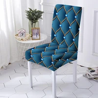 3d geometric style print elastic chair cover kitchen dining room dining chairs protector case seat covers for wedding banquet