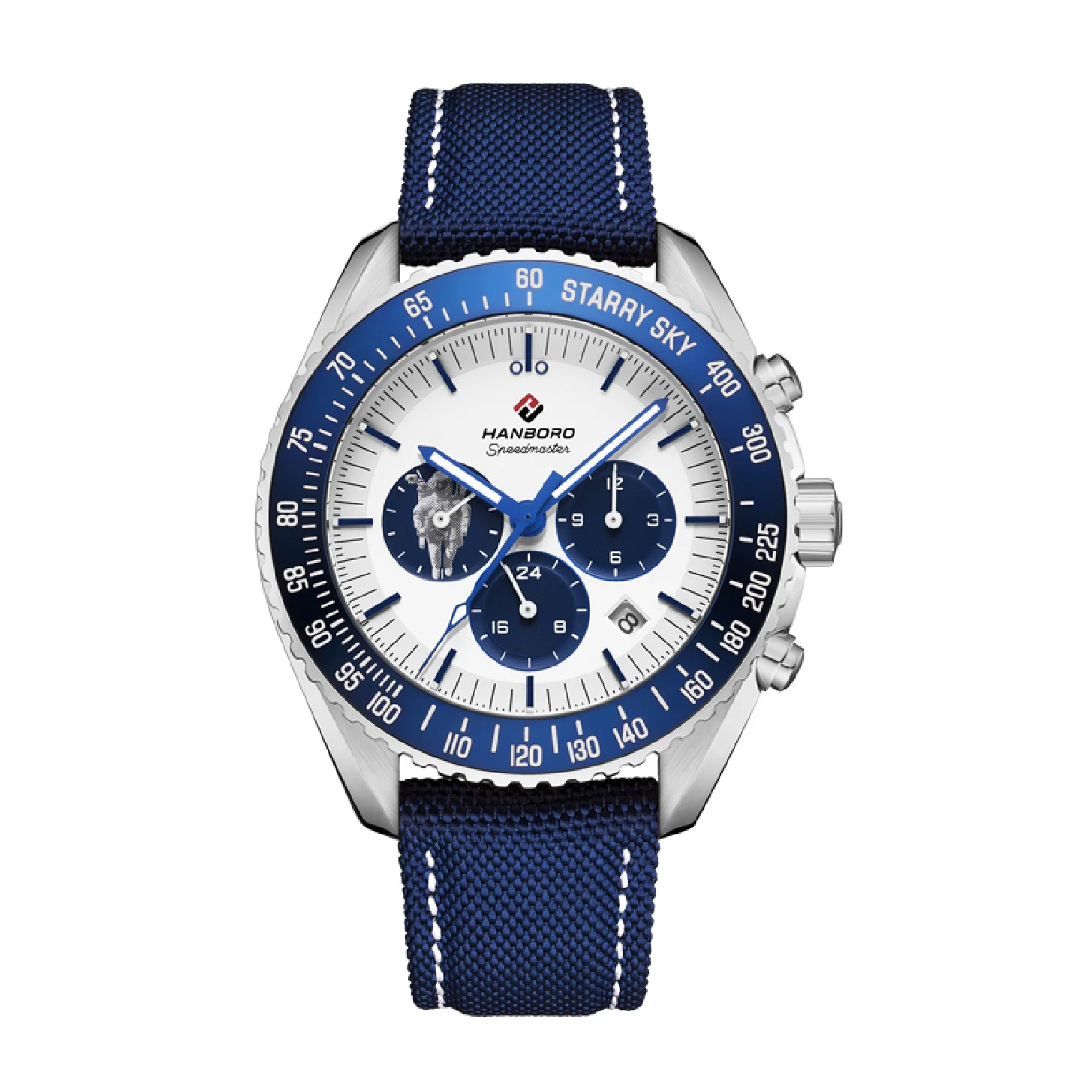 

HANBORO Men Automatic Watch Luxury Watches Mechanical Wristwatch Military 50M Waterproof Nylon Strap Month Week Date 24 Hours