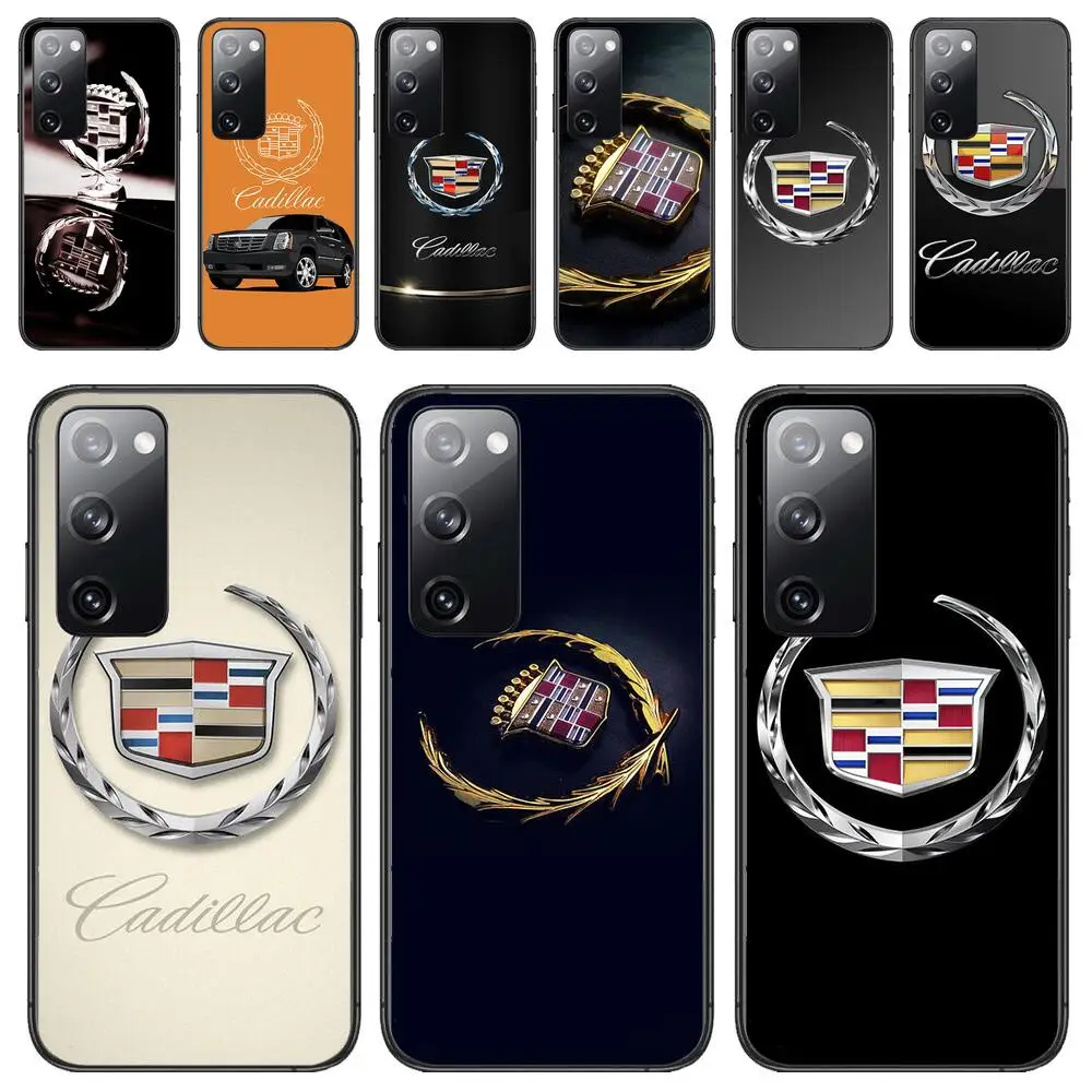 

Brand Car Cadillac Logo Black Phone Case For Samsung Galaxy S23 S21 S10 S30 S20 S22 S8 S9 S30 Pro Plus Ultra Fe Design New Cover