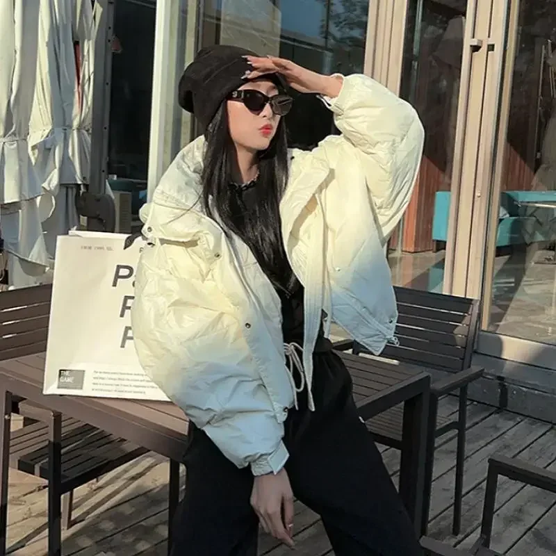 Зимние короткие парки с капюшоном Женское пальто большого размера утепленная