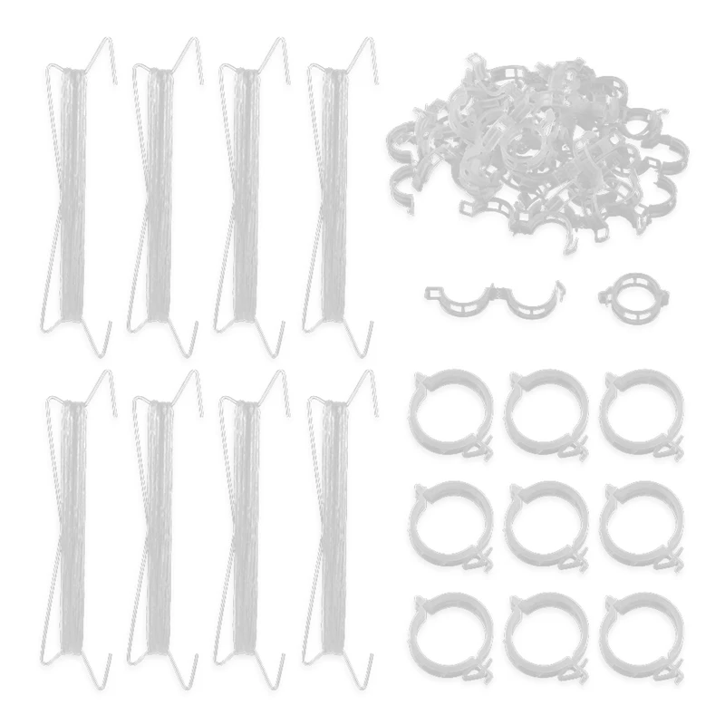 

20 шт., подъемник помидоров-Крючок для подъема томатов с шпагом 39 футов + 40 шт. зажимы для подвязки томатов для подъема растений J Крючки прочны...
