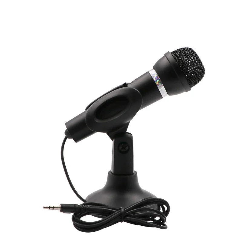 

Mini 3.5mm Microphone Home Stereo MIC Desktop Stand YouTube Video Skype Chatting Gaming Podcast Recording Microphone for PC