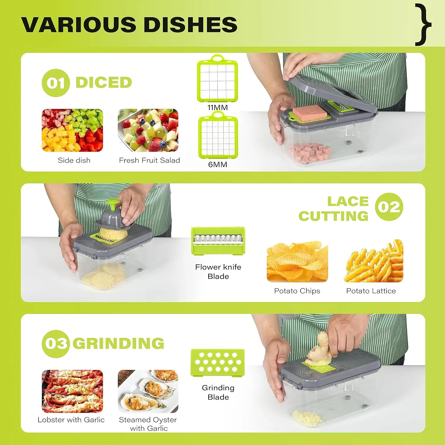 Овощерезка с контейнером 22 в 1 овощерезки и кусачки для овощей измельчитель резак