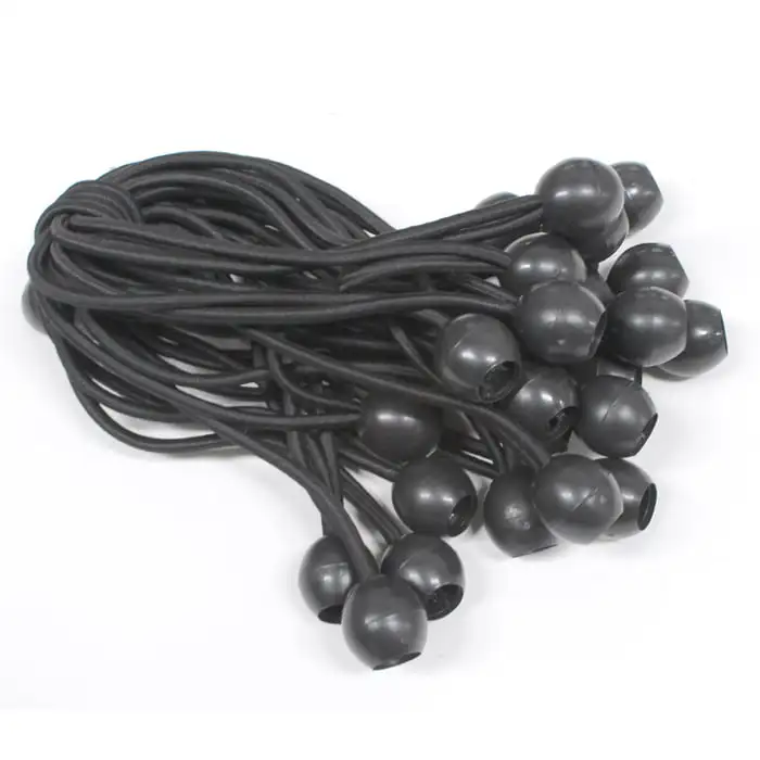 

King 8 inch Black Ball Bungee Straps - 50 Pack, Black