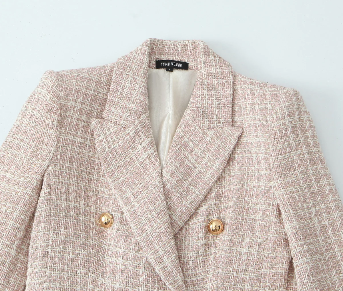 Женский блейзер на пуговицах TRAFZA элегантный текстурированный двубортный с