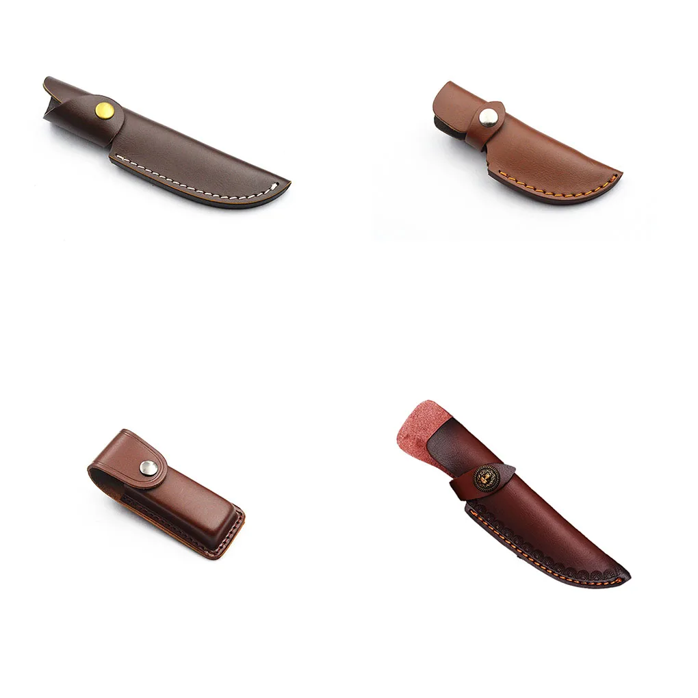 

Cowhide Cover Sturdy Blade Guard Leather Scabbard Outdoor Camping