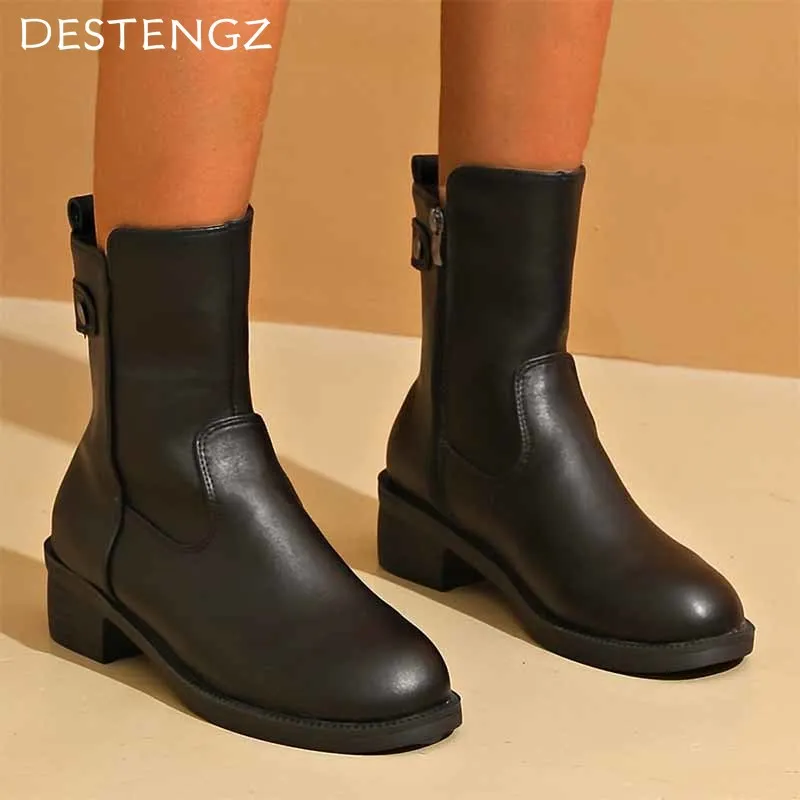 Женские ботильоны на массивном каблуке модная дизайнерская прогулочная обувь