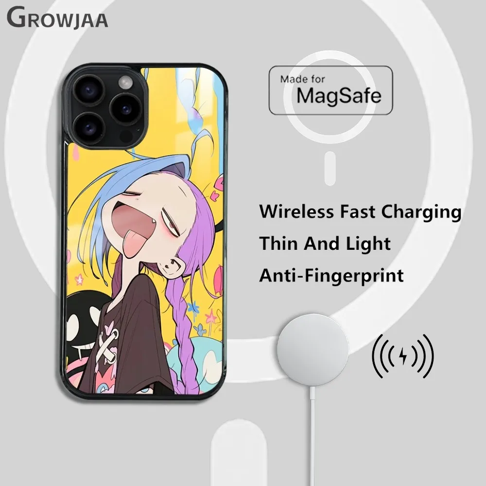 J-Jinx милый художественный мультяшный чехол для телефона iPhone 16 15 14 13 12 11 Pro Max Plus Mini