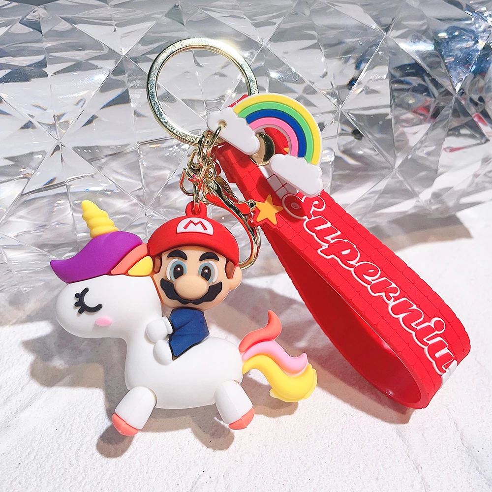 

Video Game Super Mario Cute Cartoon Keychain Mario Bros Luigi Mushroom Character Dolls Keyrings Fashion Bag Pendant Jewelry