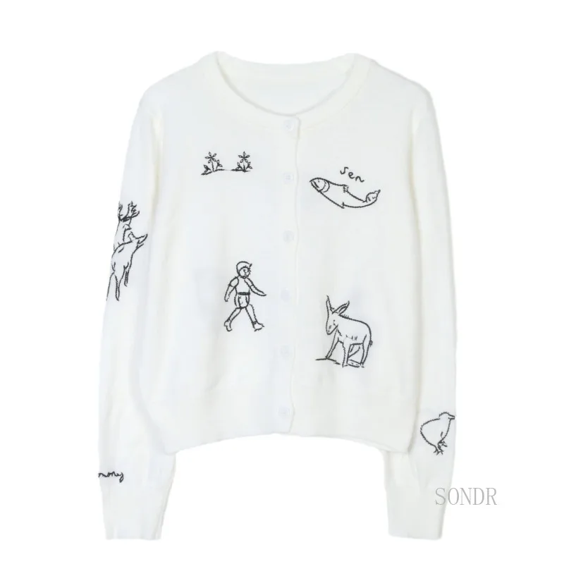 Высокомодный вязаный кардиган в сказочном стиле женский на осень-зиму детский