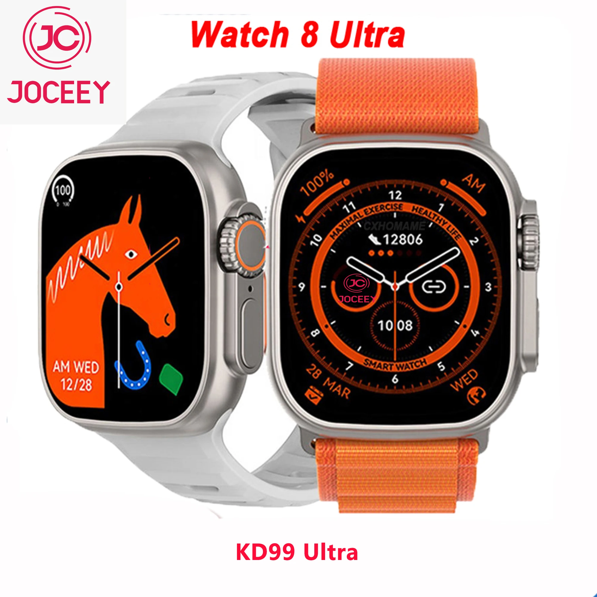 

Смарт-часы JOCEEY KD99Ultra, 1,99 дюйма, 8 ультра, мужские часы, Bluetooth говорящие водонепроницаемые часы 8 для мужчин и женщин с беспроводной зарядкой