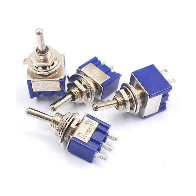 

5Pcs Toggle Switch ON-OFF/ON-OFF-ON 3/6 Pin 2/3 Position Latching MTS-102 103 202 AC 125V/6A 250V/3A Power Button Switch Car
