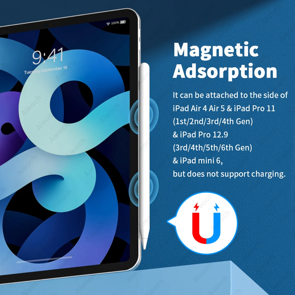 Фото AIEACH ручка для iPad карандаш для Apple карандаш 2 1 Bluetooth стилус для iPad ручка 2022 2021 2020 2019 2018 Air5 для Apple карандаш №5