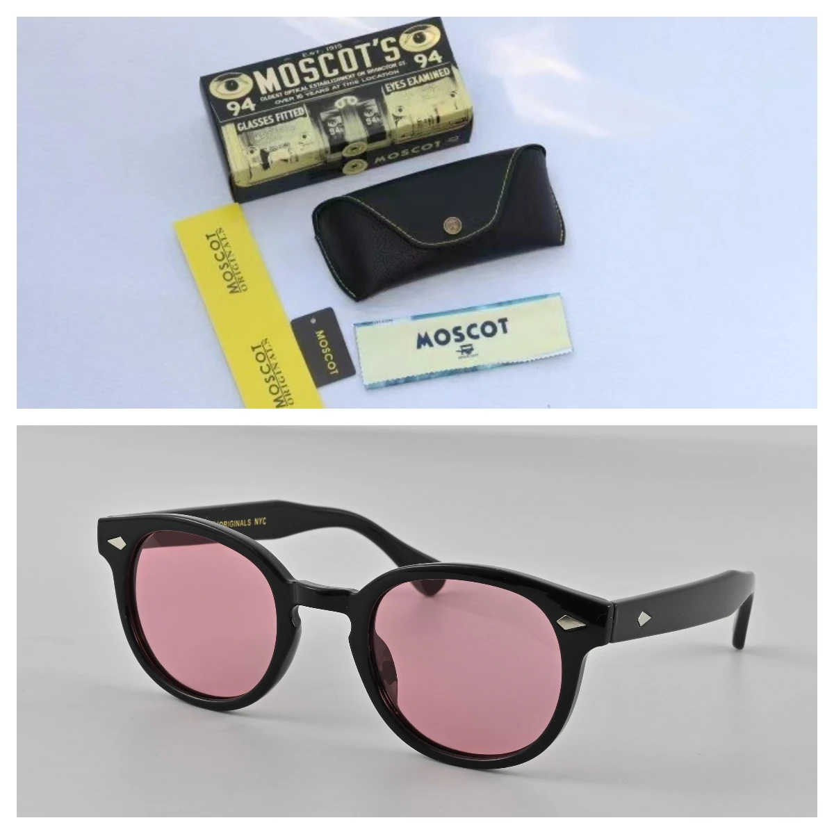 

New Arrival MOSCOT LEMTOSH Model Johnny Depp Luxury Design Unisex Sunglasses Fashion UV400 Pink Lenses Men Women Eyeglasses