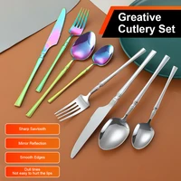 tableware set stainless steel gold dinnerware fork spoon knife utensils set wester kitchen home party flatware cutlery kit