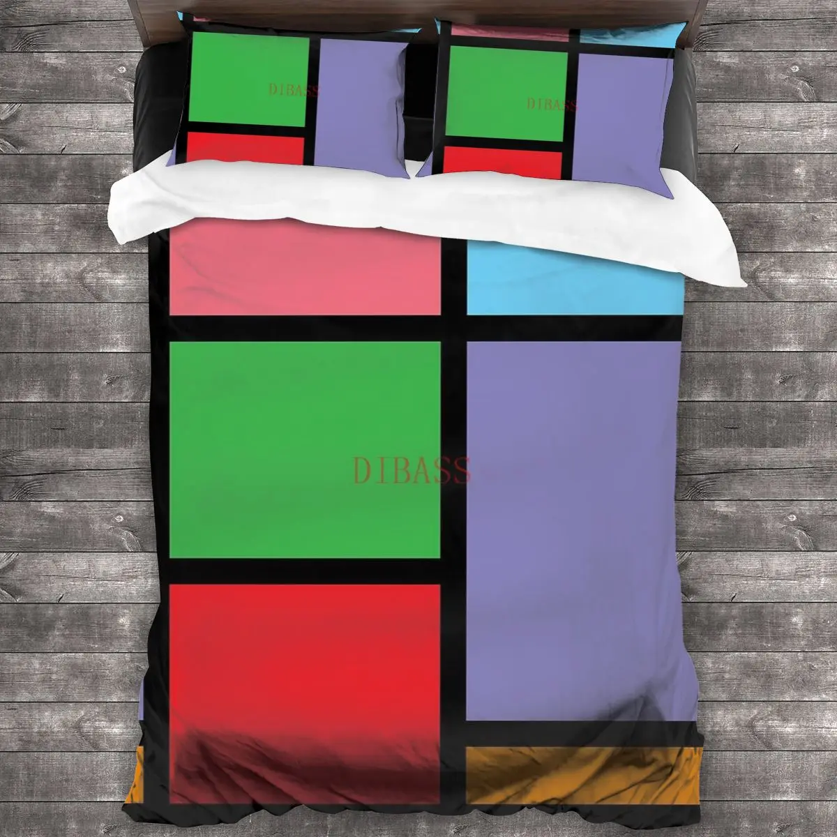 

Jem - Pizzazz Color Block Soft Microfiber Comforter Set with 2 Pillowcase Quilt Cover With Zipper Closure